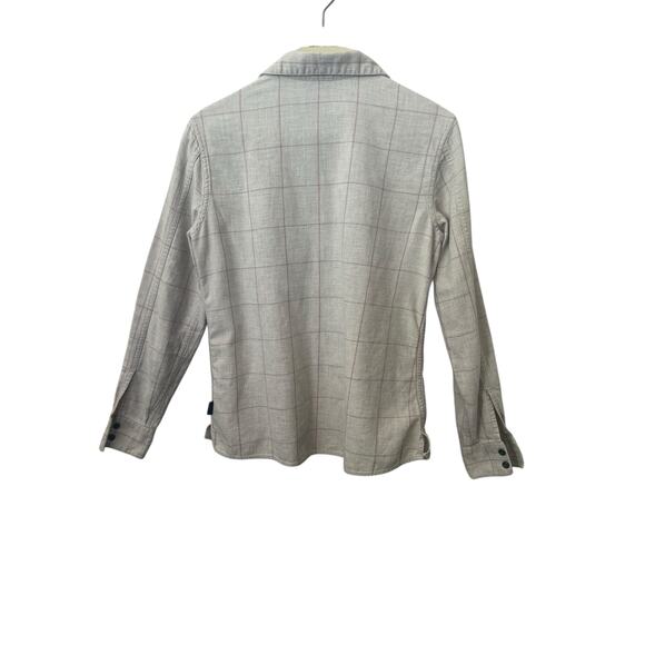 PATAGONIA WOMENS LONG SLEEVE BUTTON DOWN SHIRT CREAM AND PINK SIZE 2 - Picture 2 of 13